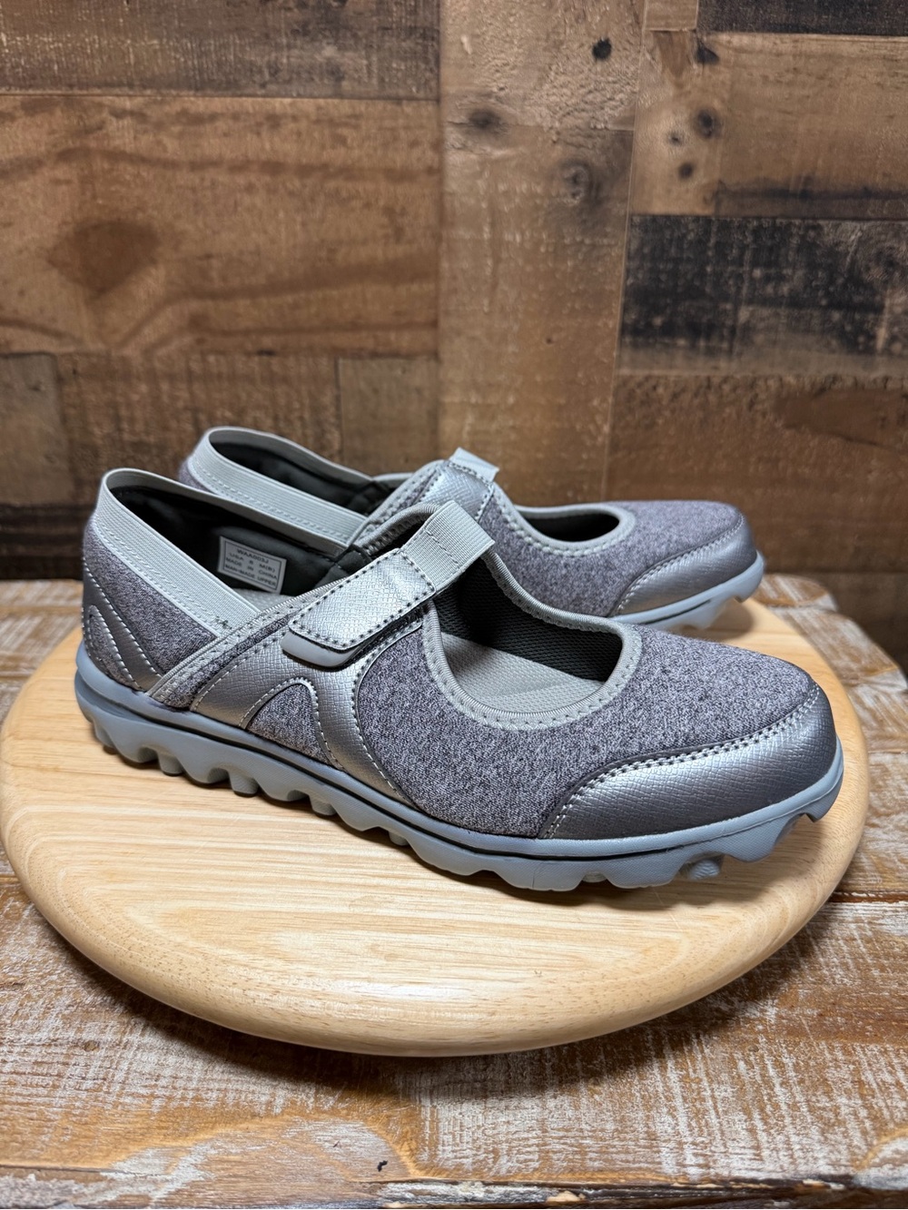 Propet Onalee Womens 8 M Gray Silver Mary Jane Shoes WAA003J Orthotic NWOB